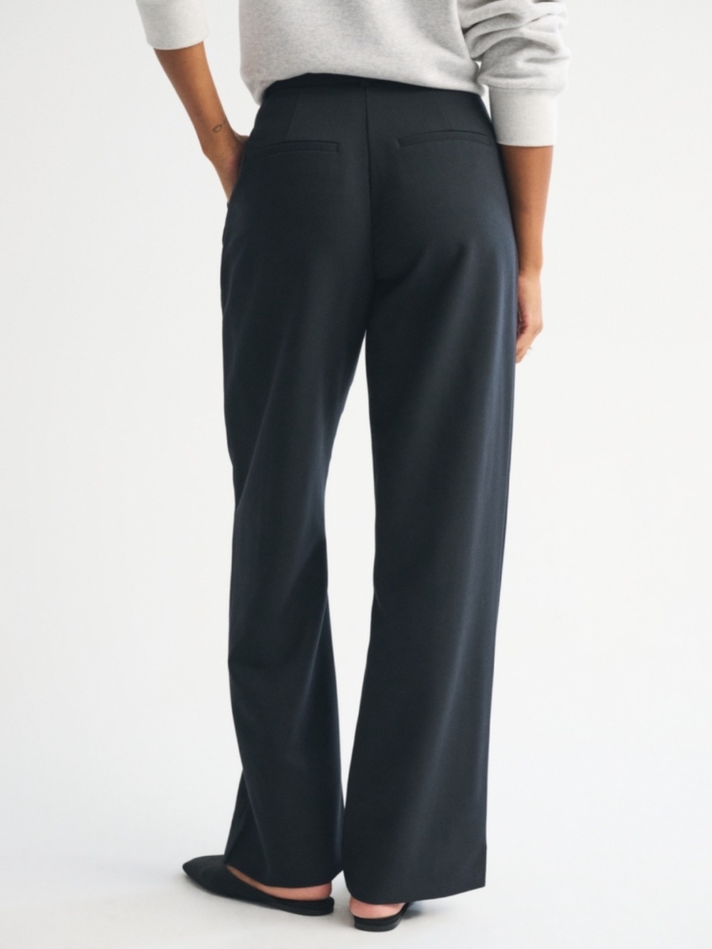 Abercrombie & Fitch Black Curve Love Wide-Leg Sloane Trousers - Picture 2 of 6